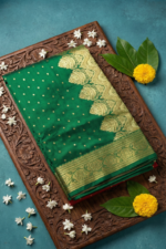 Original Banarasi Butti Silk Saree With zari Border - Image 9