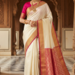 Plain Silk Banarasi Saree With Multi Variation