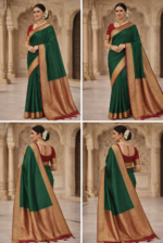 Plain Silk Banarasi Saree With Multi Variation - Image 8