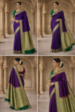 Plain Silk Banarasi Saree With Multi Variation - Image 7