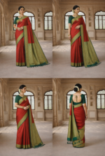 Plain Silk Banarasi Saree With Multi Variation - Image 3