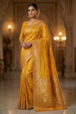 Soft Banarasi Silk Saree Well Finish with Zari Silk Blend